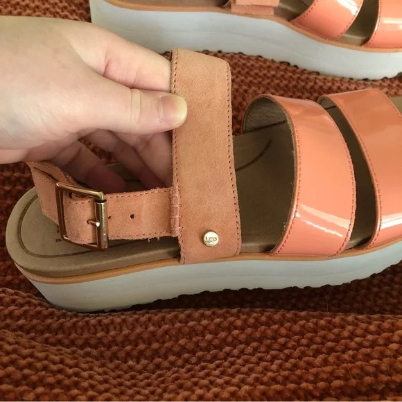 UGG Braelynn Leather Platform Sandals Size 7 - Picture 7 of 14